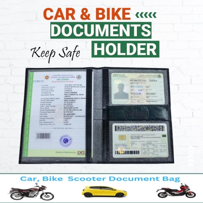 Picture of GV Bike & Car Document Holder Bag - Premium PU Leather Pouch Wallet for Essential Papers