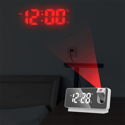 Picture of Sabhradl Led Digital Projection Clock Mirror 180°Rotation Large Screen Date Time Temperature Electronic Alarm Clock for Bedroom-A
