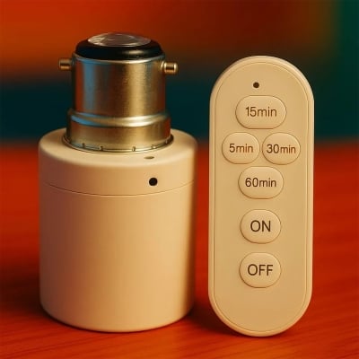Picture of smart ac220v wireless remote control lamp holder with timing adjustment function smart light led