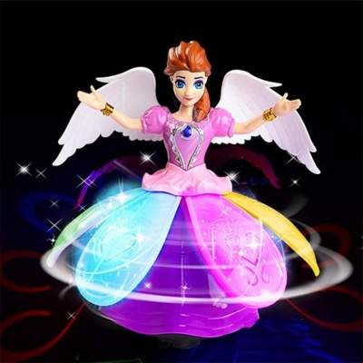 Picture of SHIVAARO Dancing Doll Princess Musical 360 Degree Rotating Angel Girl Flashing Lights with Music Sound Toy for Kids (Pink Angle Doll)