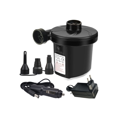 Picture of SKY-TOUCH Electric Air Pump with 3 Nozzles : Family Car Dual Use Inflatables Pump Quick-Fill Perfect Inflator/Deflator Pump for Outdoor Camping Air Beds, Boats Swimming Ring Pool Raft Toy (Black)
