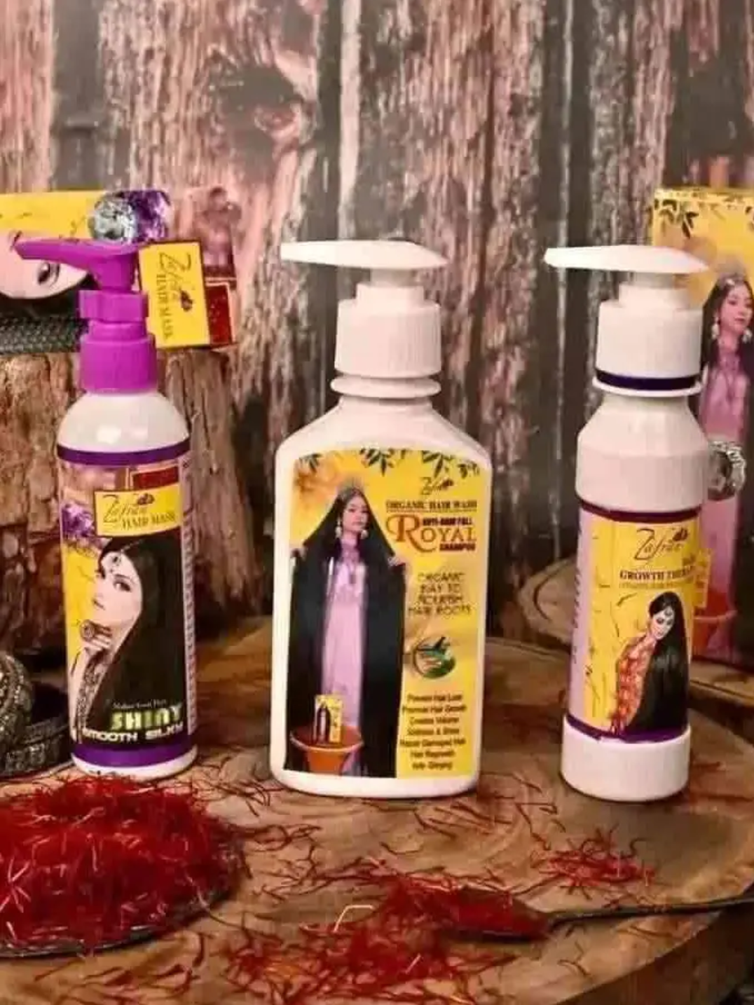 Picture of Zafran Hair Loss Combo - Zafran Hair Oil 150ml & Zafran Hair Mask 120ml & Zafran Shampoo 200ml