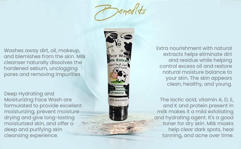Picture of YC Whitening Milk Extract Facewash - 100ml (Authentic) - Black