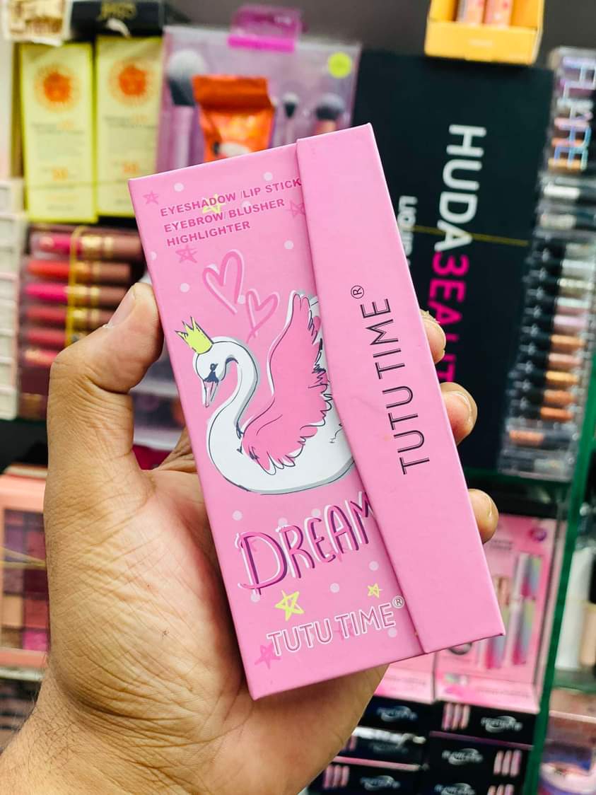 Picture of Tutu Time 18 Color Dream Eyeshadow Pallet Pigmented Colorful Eyeshadow Pallet Blush Highlighter Bronzer Pallet