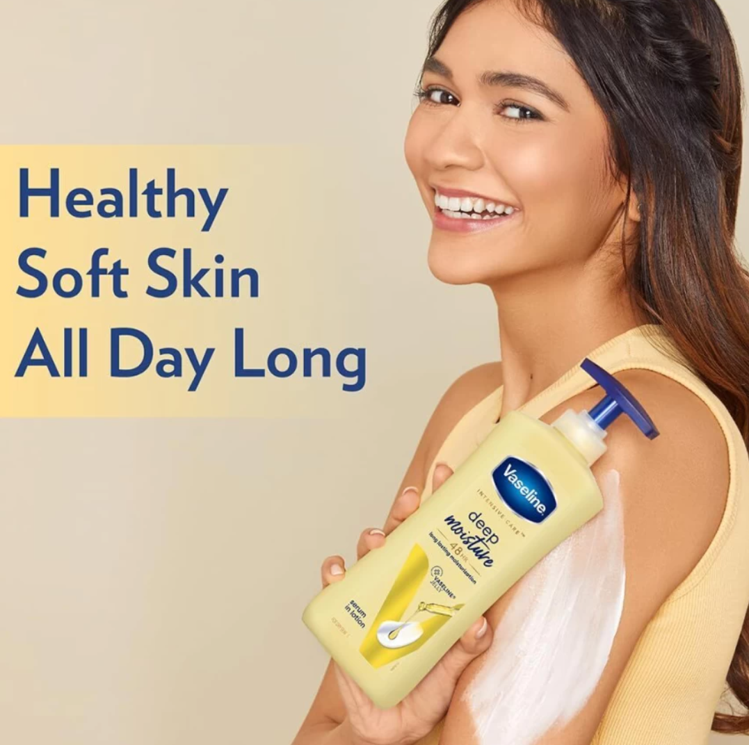 Picture of Vaseline Intensive Care Deep Moisture Nourishing Body Lotion For Men & Women - 400ml(Made In India)