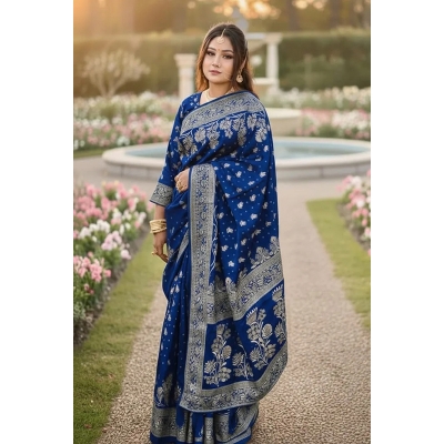 Picture of Premium Quality Japani Half Silk Sari ‍and Matching Free Blouse Piece - Multicolor - 12