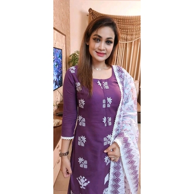 Picture of Premium Quality Unstitched/ Unready Cotton Print Three Pieces for Women/ Girl - Multicolor - 56 Inch