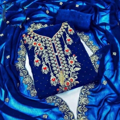 Picture of Embroidery Premium Quality Unstitched/Unready Jorjet Four Pieces for Women/ Girl - Multicolor - 4-5 Years