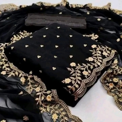 Picture of Embroidery Premium Quality Unstitched/Unready Jorjet Four Pieces for Women/ Girl - Multicolor - 56 Inch