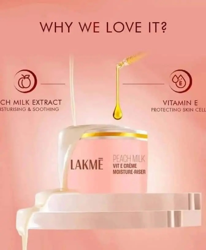 Picture of Lakme Skin Perfect Collection Peach Milk Vitamin E Cream Moisturiser 25g