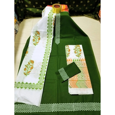 Picture of Premium Quality Unstitched Cotton Print Three Pieces for Women/ Girl - Multicolor - 56 Inch