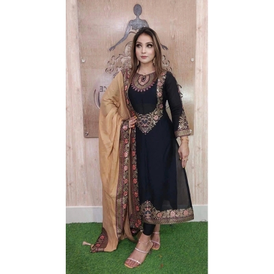 Picture of Premium Quality Unstitched Cotton Print Three Pieces for Women/ Girl - Multicolor - 56 Inch