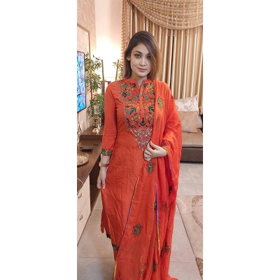 Picture of Premium Quality Unstitched Cotton Print Three Pieces for Women/ Girl - Multicolor - 56 Inch