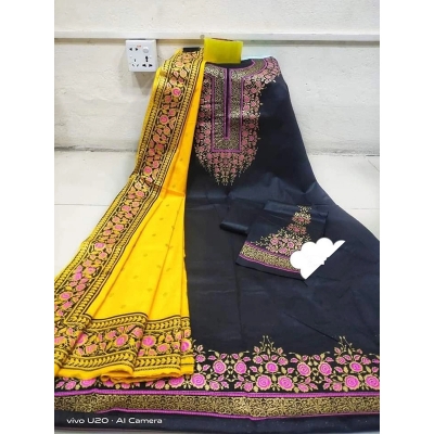 Picture of Premium Quality Unstitched Cotton Print Three Pieces for Women/ Girl - Multicolor - 56 Inch