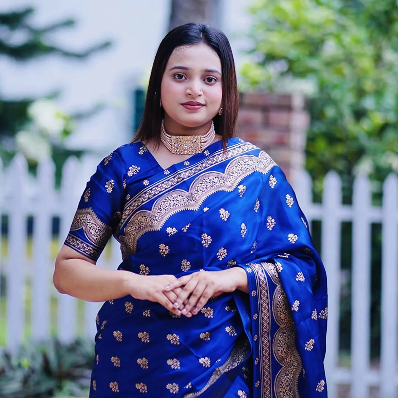 Picture of Premium Quality Japani Half Silk Sari ‍and Matching Free Blouse Piece - Multicolor - 0-3 months 