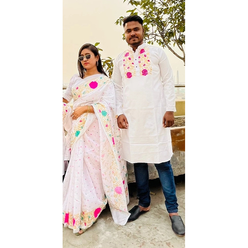 Picture of Premium Quality Unstitched Cotton Print Three Pieces for Women/ Girl - Multicolor