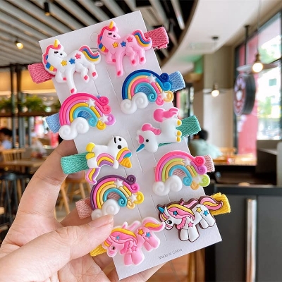 Picture of China Imported Cute Baby Hair Clip Set Cartoon Hair Clip Set for Girls - Multicolor