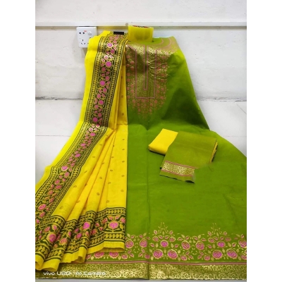 Picture of Premium Quality Unstitched Cotton Print Three Pieces for Women/ Girl - Multicolor - 56 Inch