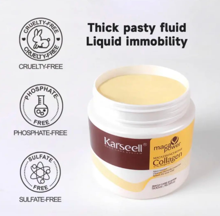 Picture of KARSEELL Collagen Hair Mask for Soft, Silky, Shiny Straight Hair - 500ml(China)