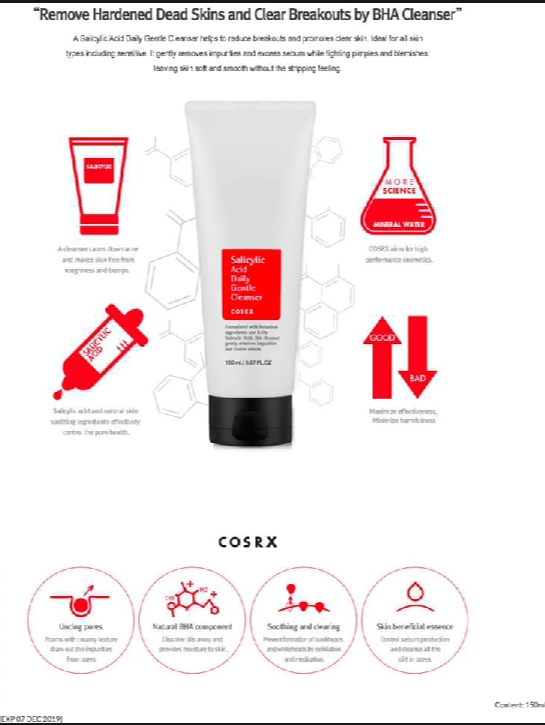 Picture of COSRX Salicylic Acid Daily Gentle Cleanser 150 ml - White