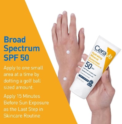 Picture of Cerave Hydrating Mineral Sunscreen SPF 50 Face for Sensitive Skin 75ml