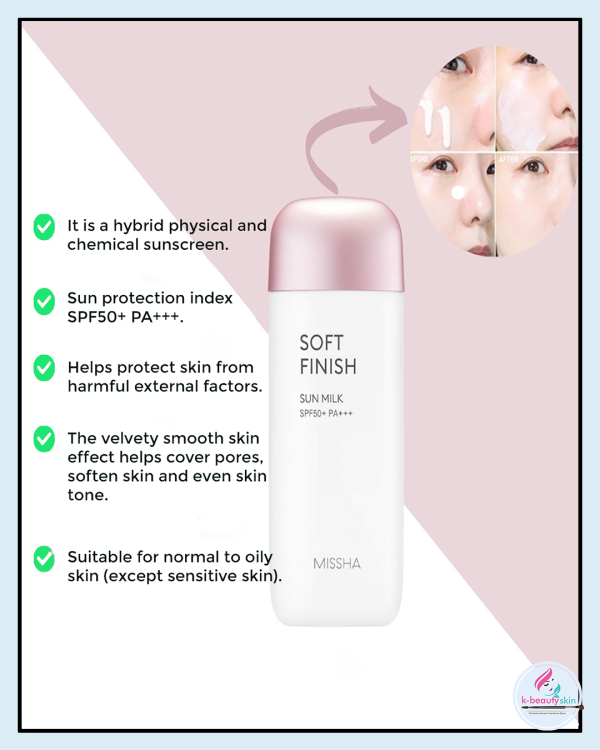 Picture of Missa All Around Safe Block Soft Finish Sun Milk SPF50+ Or PA+++