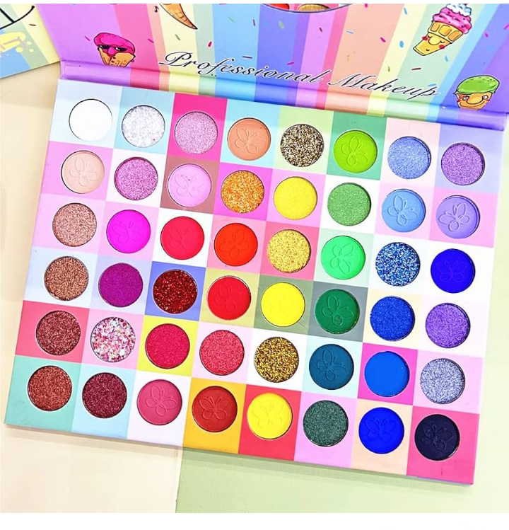 Picture of Hello Kitty  54 Colour Eyeshadow  Palette Matte  Eyeshadow Glittery Eyeshadow Shimmer Eyeshadow Colourful Eyeshadow