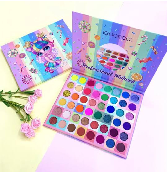 Picture of Hello Kitty  54 Colour Eyeshadow  Palette Matte  Eyeshadow Glittery Eyeshadow Shimmer Eyeshadow Colourful Eyeshadow