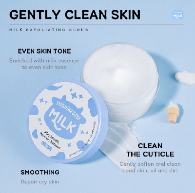 Picture of Laikou Milk Exfoliating Scrub for Silky,smooth,naturally radiant Skin - White