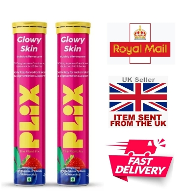Picture of PLIX THE PLANT FIX Glutathione Tablets
With Vitamin C For Clear And Youthful
Skin (Pack Of 1, Strawberry) | 15 Collagen
Supplements 1500mg L-Glutathione, Vitamin E And Hyaluronic Acid