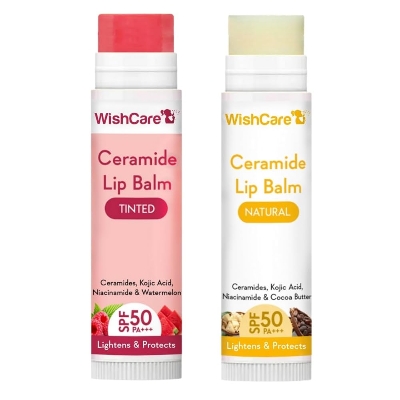 Picture of WishCare Ceramide Lip Balm Tinted/Natural With SPF 50 PA+++ 5gm