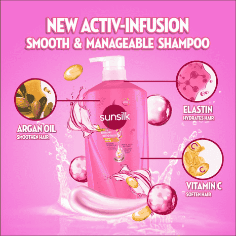 Picture of Sunsilk Smooth & Manageable Shampoo - 625ml (Thailand) - Pink