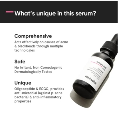Picture of Minimalist 2% Salicylic Acid Serum For Acne, Blackheads & Open Pores-30 ml