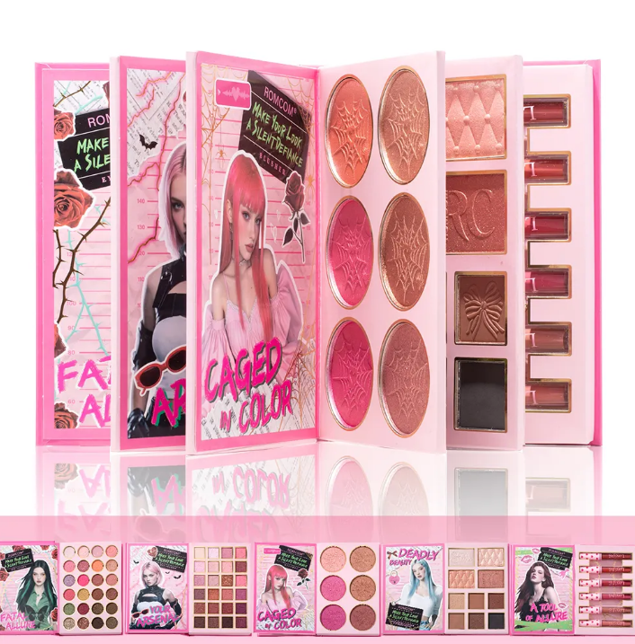 Picture of ROMCOM All in One Makeup Pallet Eyeshadow Palette Blusher Pallet Concealer Pallet highlighter Pallet Matte Lipstick Set