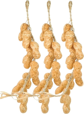 Picture of Artificial Peanut Strings, Fake Peanut Hanging Strings Simulation Fake Vegetables for Home Kitchen Farm Party Wall Decoration Photo Props (Light Yellow) - Gold