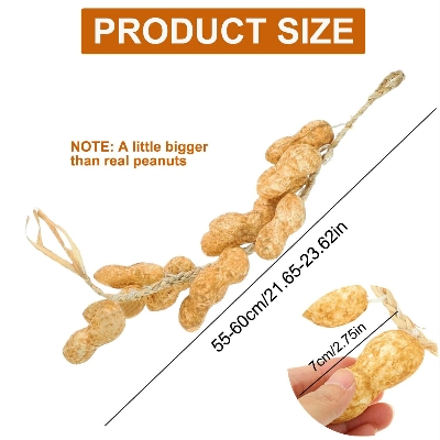 Picture of Artificial Peanut Strings, Fake Peanut Hanging Strings Simulation Fake Vegetables for Home Kitchen Farm Party Wall Decoration Photo Props (Light Yellow) - Gold