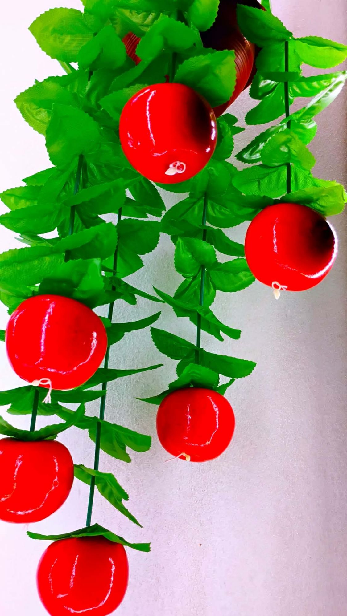 Picture of Realistic Simulation Artificial Apple Fruit String Ornaments Decor for Kitchen or Home Decoration Photography Props - Red
