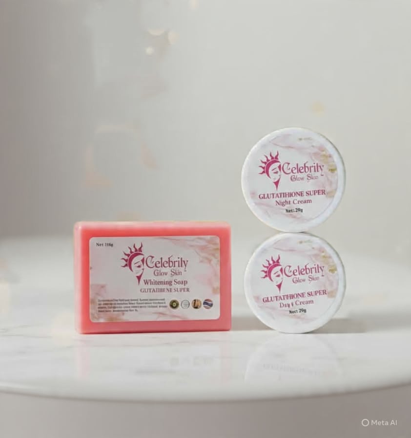 Picture of Celebrity Glow Skin Glutathione Super Whitening Combo Set (Soap,Day Cream,night cream)