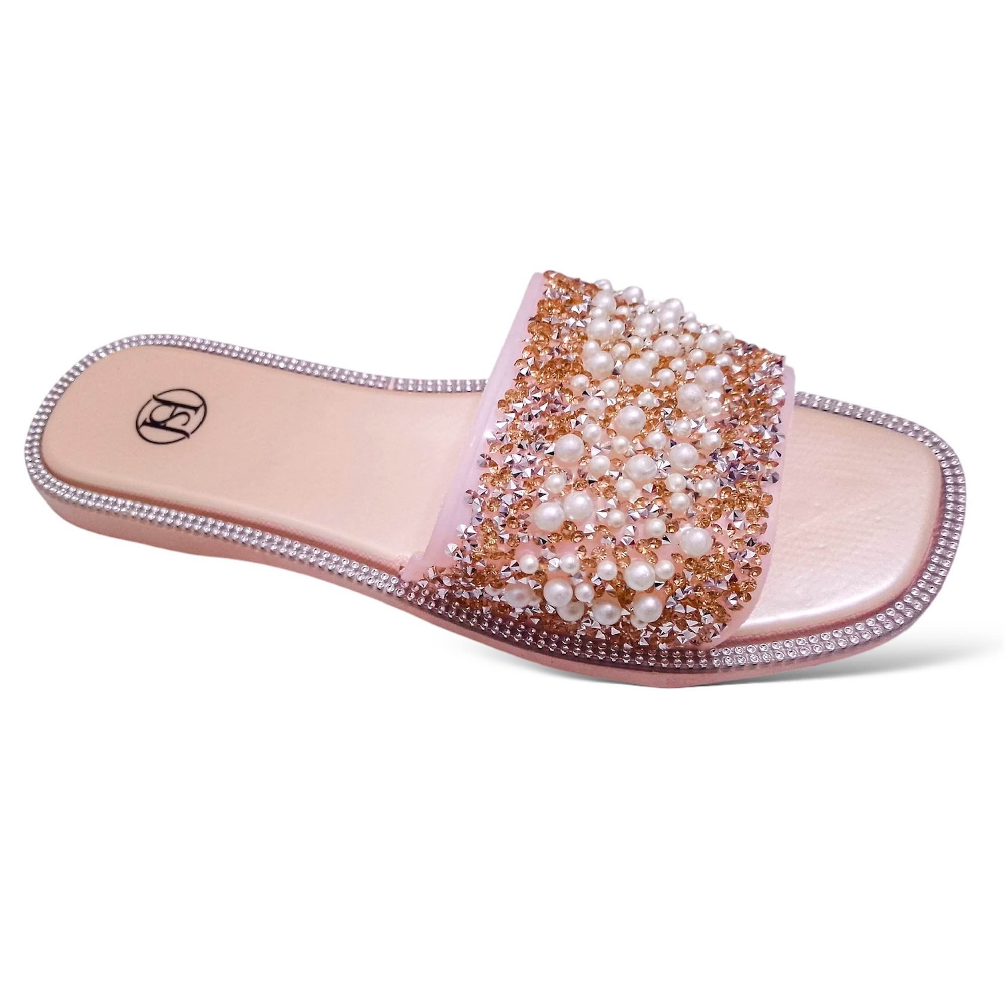 Picture of Womens Flat Viral Stylish Regular Shoes New Fashionable Slippers Ladies Flat Slipper Sandals New Premium Rubber Sandal for Girls lat Flip Flops Square Toe Outdoor Female Sandal/ Slippers for women