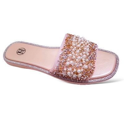 Picture of Womens Flat Viral Stylish Regular Shoes New Fashionable Slippers Ladies Flat Slipper Sandals New Premium Rubber Sandal for Girls lat Flip Flops Square Toe Outdoor Female Sandal/ Slippers for women