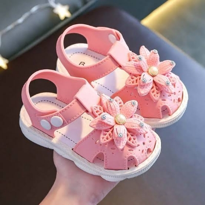 Picture of toddler girls sandals,toddler kids sandals stylish comfortable toddler baby girls bow open toe sandals soft sole princess shoes sandals pink 6-9 months white