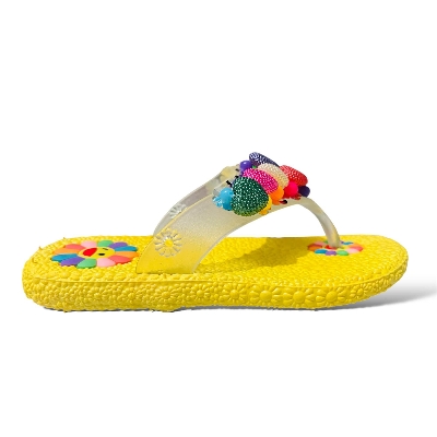 Picture of Sweet Princess Sandals 2024 New Summer Kids Fashion Covered Toes Soft Girl Pink- Red- Yellow Children Snap Button Flat Casual Slippers Slides For Cute Girl