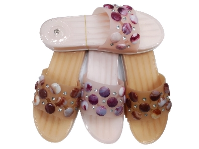 Picture of stylish flat comforting Rubber sandal for women | China flat shoes new premier sandal for Woman | flat regular
fashionable slipper sandal ladies\women- pink & orange