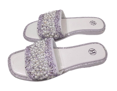 Picture of Slippers For Girls | Sandals for girls with stones | Fashionable | Stylish | Comfortable | Super soft | Super | lightweight | Anti-slip sole | Casual wear slippers for women | Girls Slide Sandal Slippers