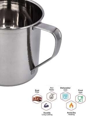 Picture of Dynore Stainless Steel Multipurpose Usage Mug/Tea/Coffee Serving Mug- 500 ml Silver- Set of 1