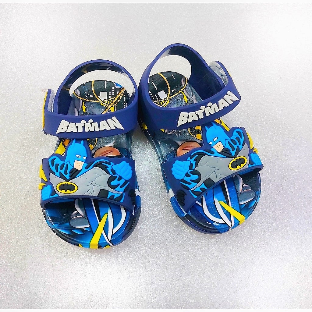 Picture of Children's Flip Flops Boys' New Batman Cartoon Boys ' Non-Slip Soft Bottom Indoor Bathroom Baby Beach Slippers  Black Blue & Light blue