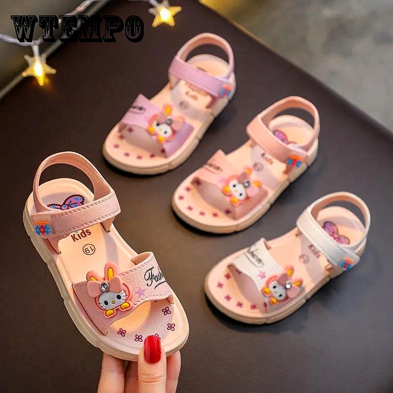 Picture of New Baby Girl Children Kids Comfortable Simple Cute Fabric Soft Bottom Non-Slip Design Outdoor Beach Sandals
