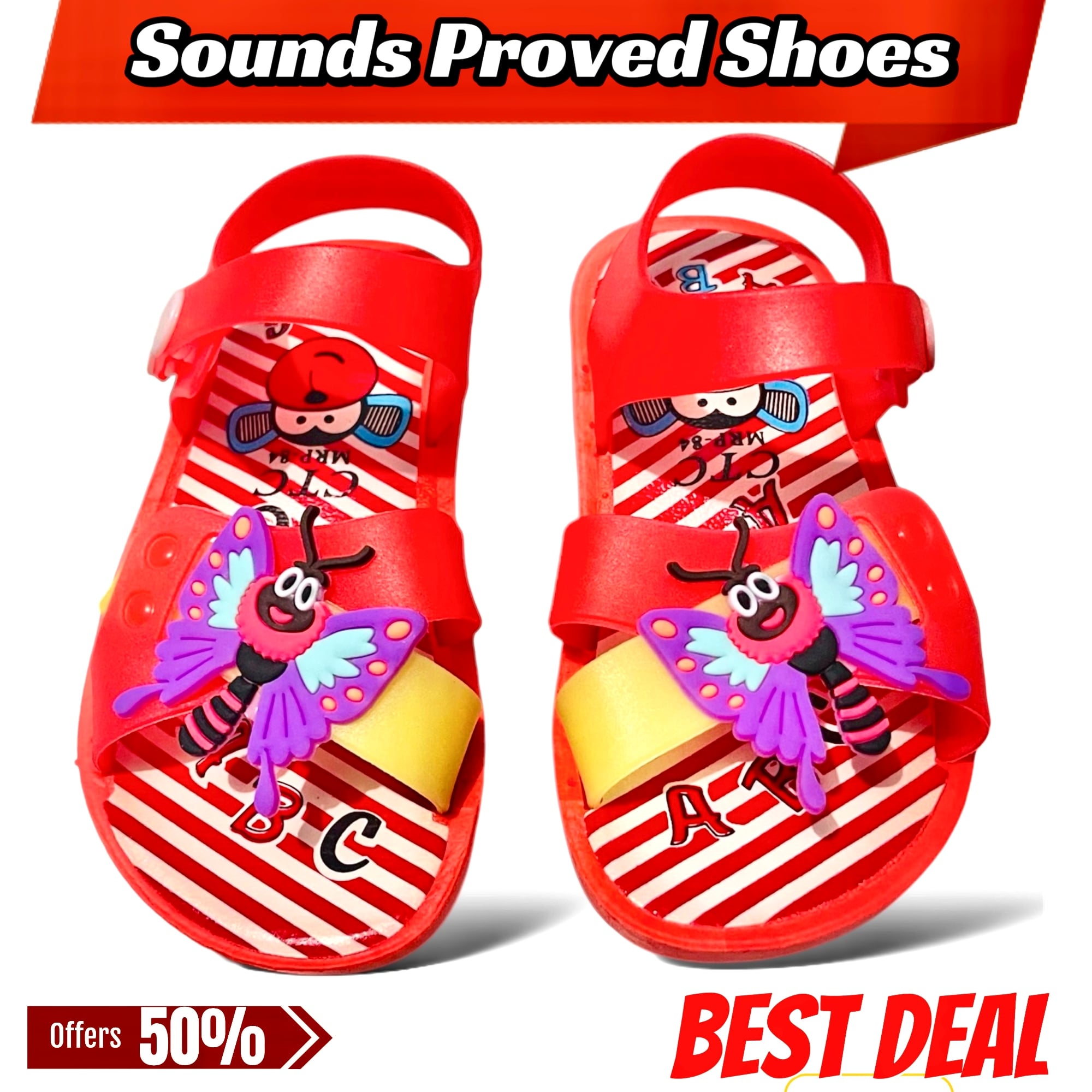 Picture of Children's Flip Flops Girls' Summer New Cartoon Girls' Non-Slip Soft Bottom Indoor Bathroom Baby Beach Slippers Color Family:Red, Pink, Blue, Yellow