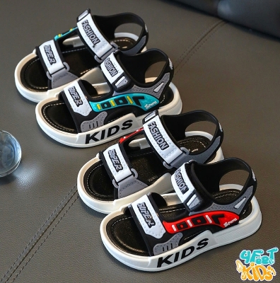 Picture of Kids Sports Casual Student Pvc Sandals Soft Non-slip Fashion Wild New Summer Children Beach Sandals For Boys And Girls Soft Toddler kids sandal Red Blue Black EUR 21-30