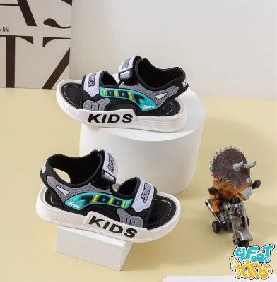 Picture of Kids Sports Casual Student Pvc Sandals Soft Non-slip Fashion Wild New Summer Children Beach Sandals For Boys And Girls Soft Toddler kids sandal Red Blue Black EUR 21-30